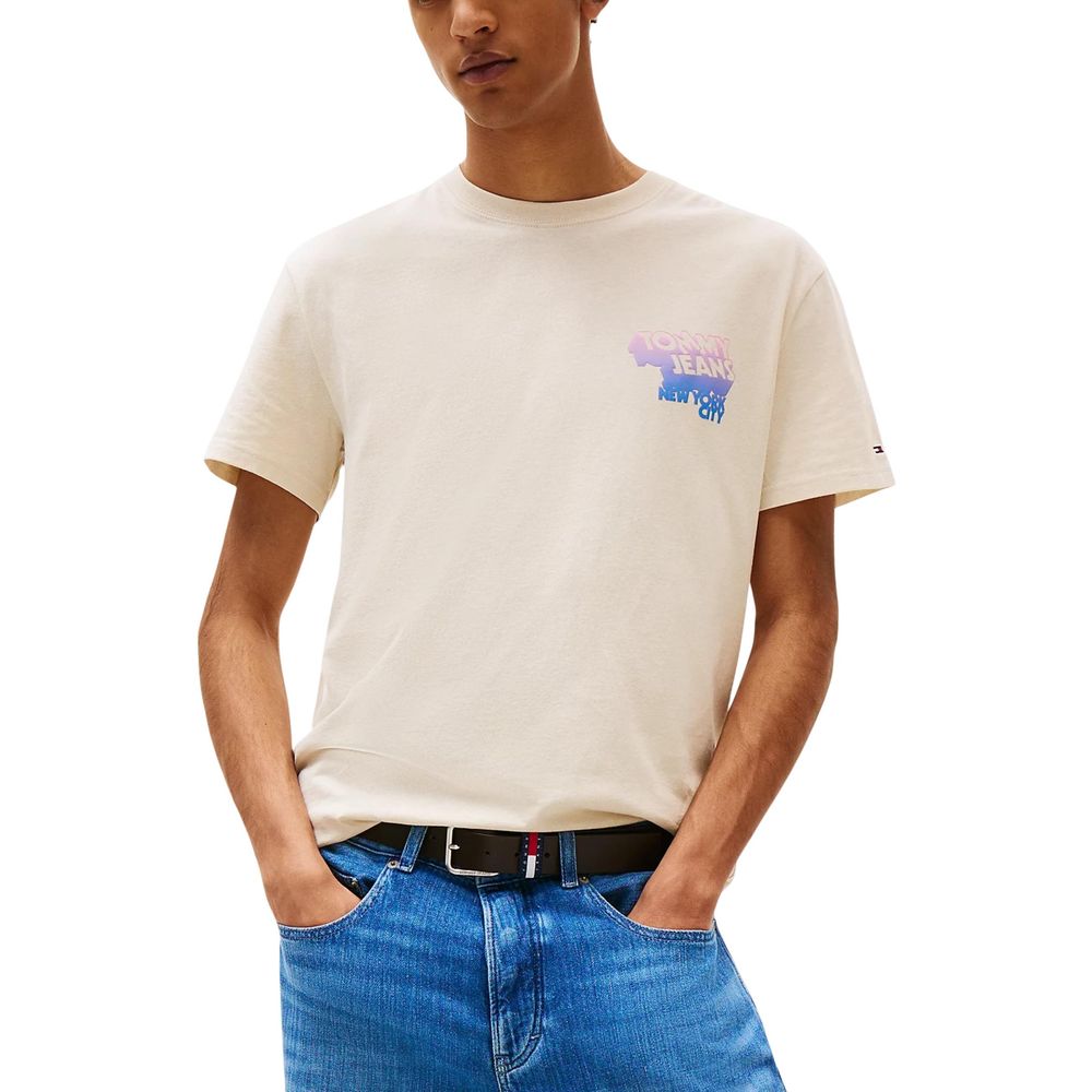 T-shirt Tommy Hilfiger Jeans en coton recyclé beige