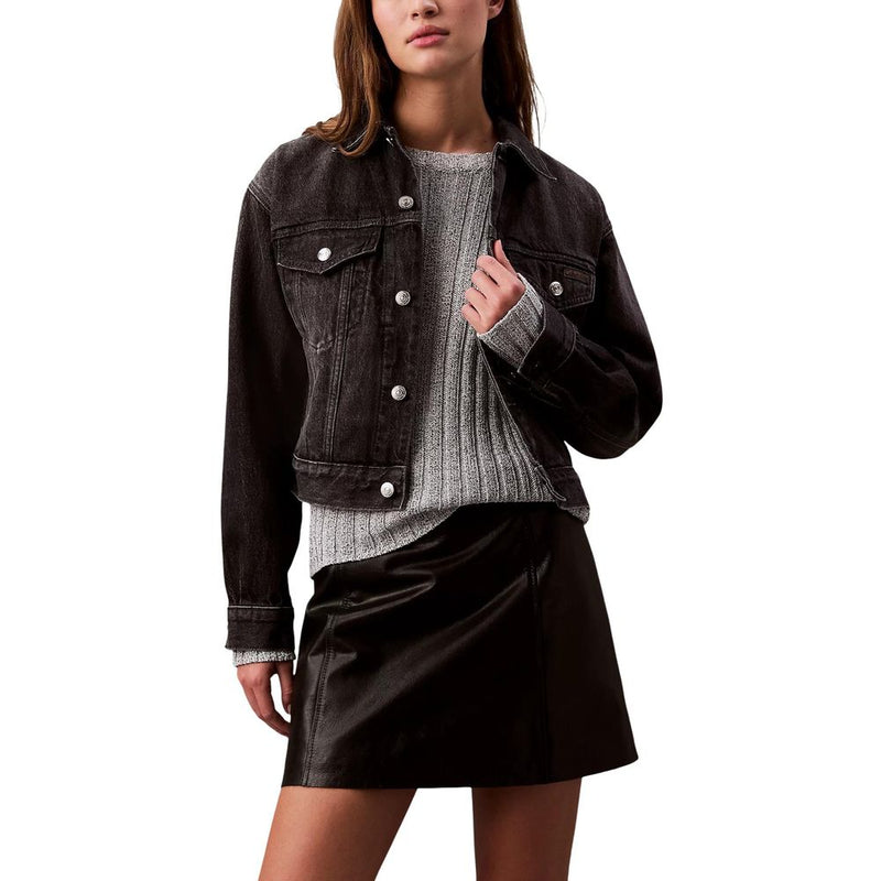Calvin Klein Jeans Black Cotton Denim Jacket - 90s Trucker Style
