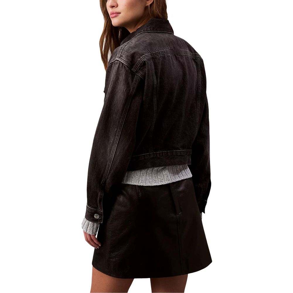 Calvin Klein Jeans Black Cotton Denim Jacket - 90s Trucker Style