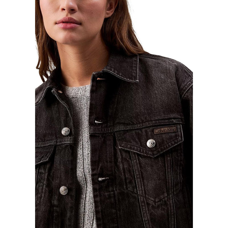 Calvin Klein Jeans Black Cotton Denim Jacket - 90s Trucker Style