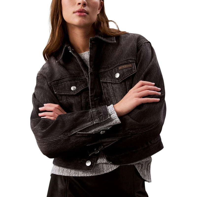 Calvin Klein Jeans Black Cotton Denim Jacket - 90s Trucker Style