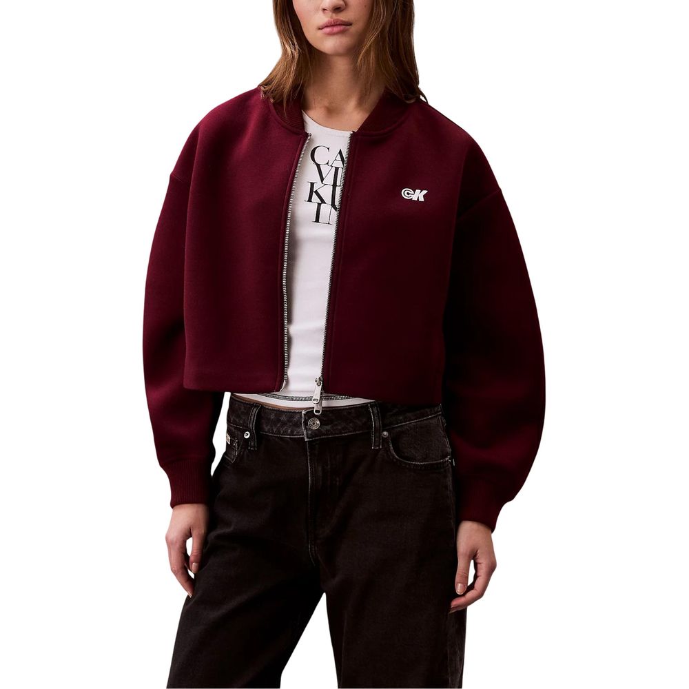 Calvin Klein Jeans Bomber Viscose Bordeaux pour Femmes