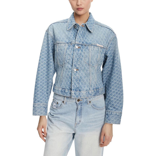 Calvin Klein Jeans Light Blue Cropped Denim Jacket for Women