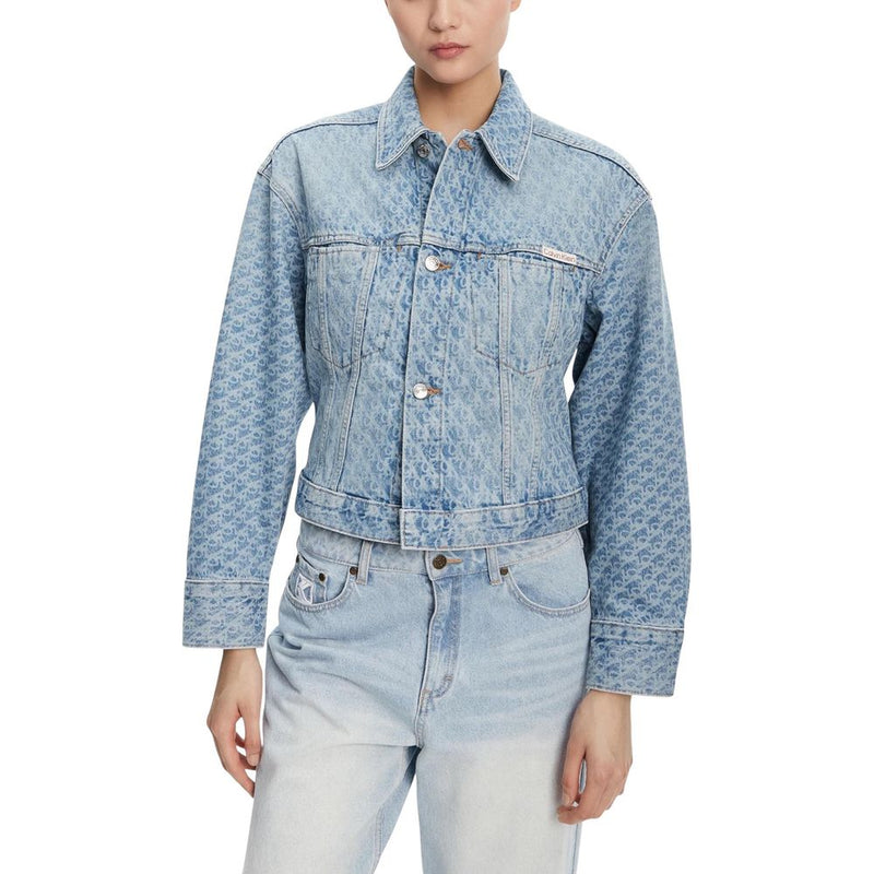 Calvin Klein Jeans Light Blue Cropped Denim Jacket for Women