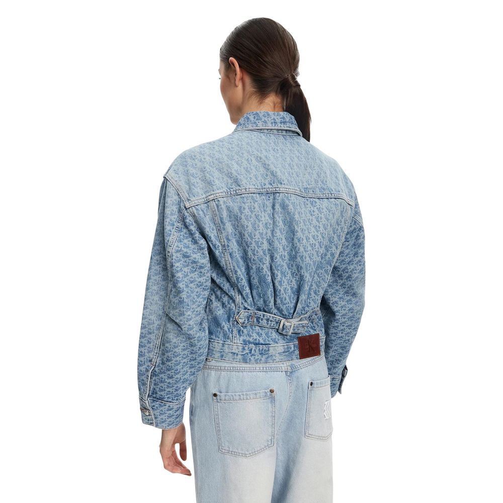 Calvin Klein Jeans Light Blue Cropped Denim Jacket for Women