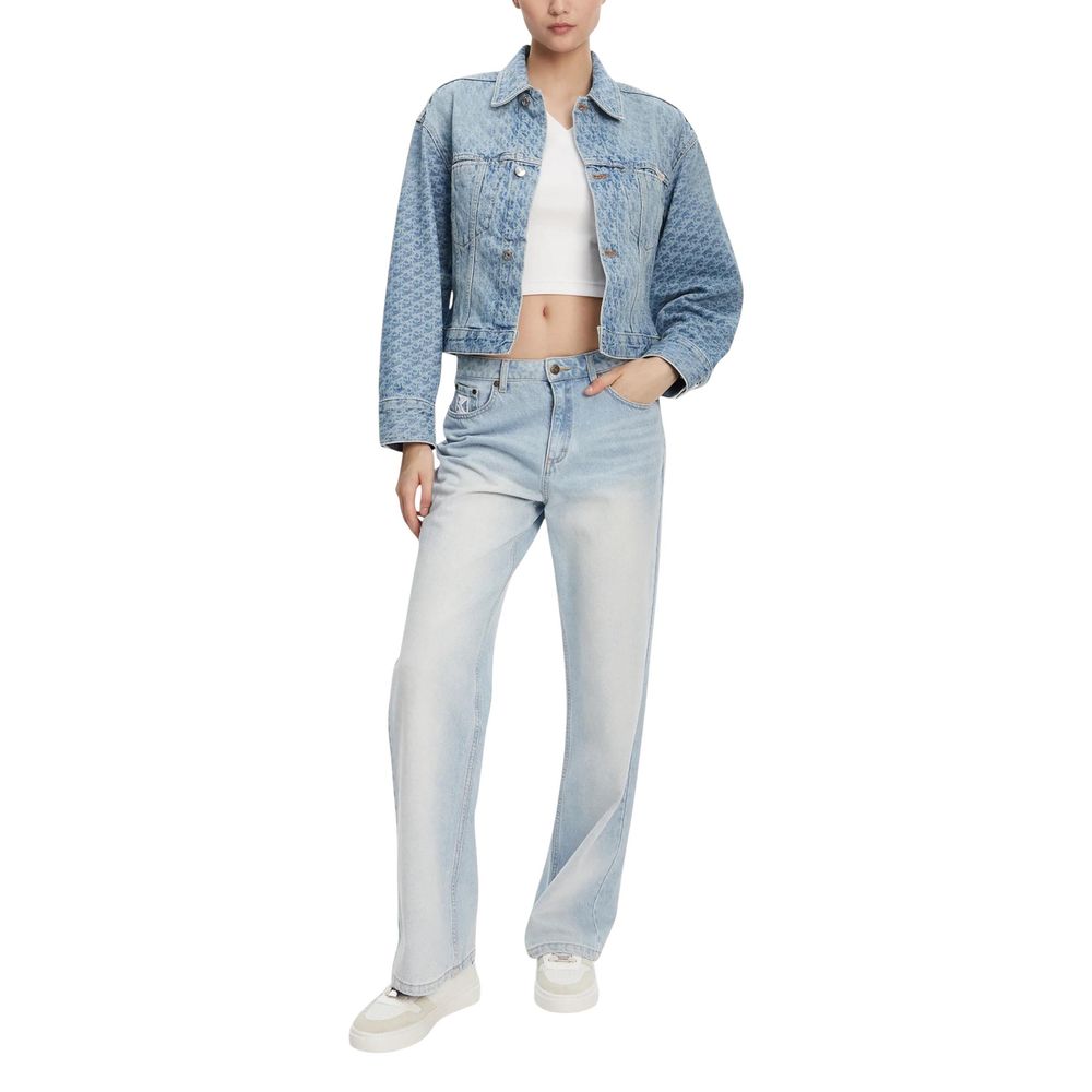 Calvin Klein Jeans Light Blue Cropped Denim Jacket for Women