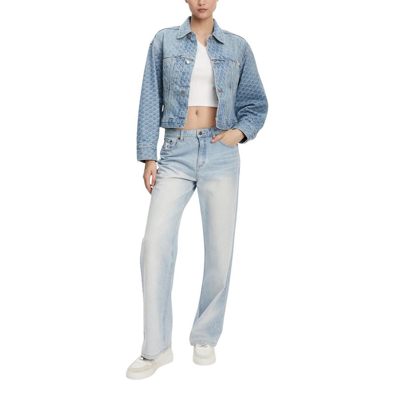 Calvin Klein Jeans Light Blue Cropped Denim Jacket for Women