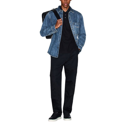 Armani Exchange Blauw Denim overhemd