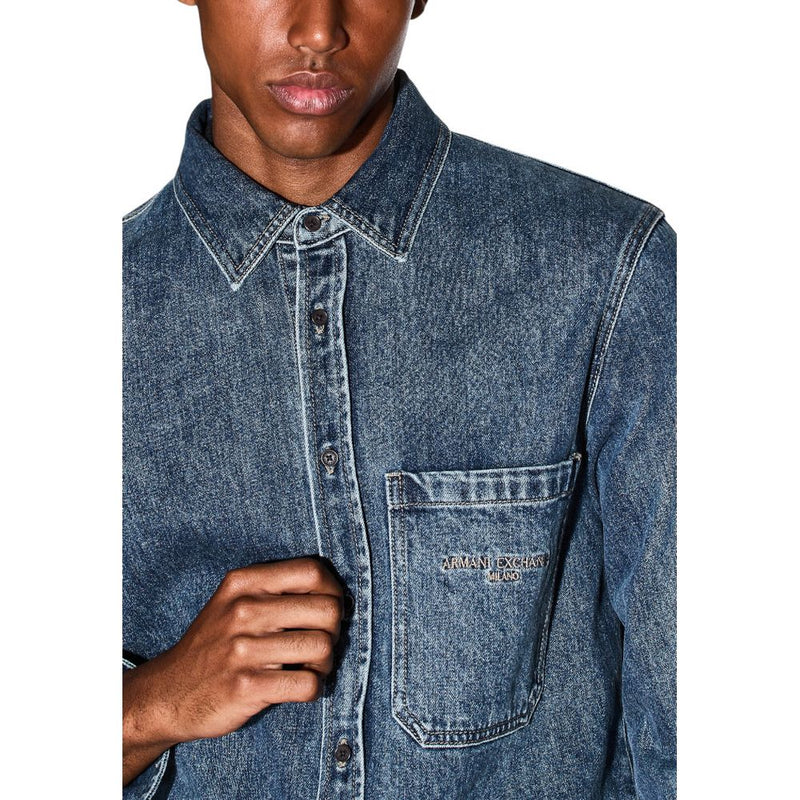Armani Exchange Blue Denim Shirt - Model XM000950 AF14870