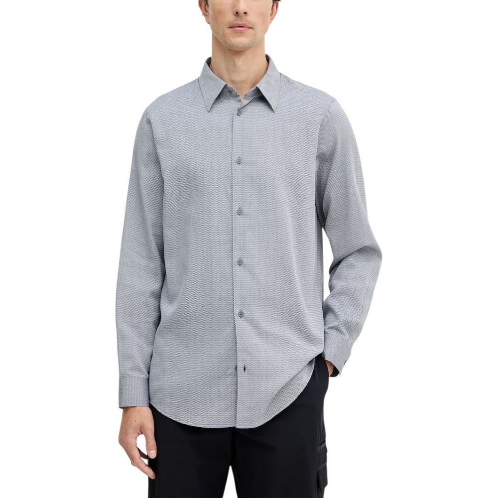Chemise en coton noire et blanche Armani Exchange