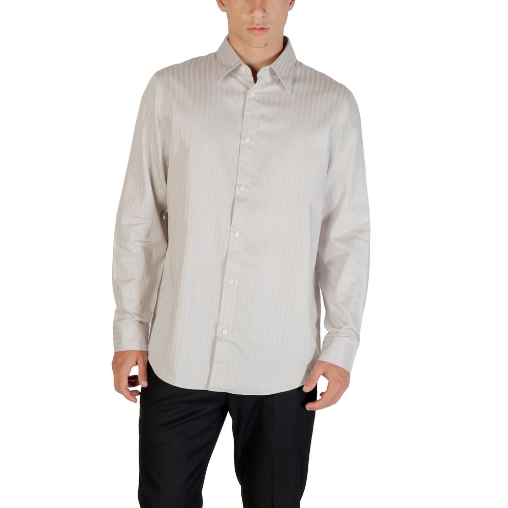 Chemise à motifs en coton grise Armani Exchange