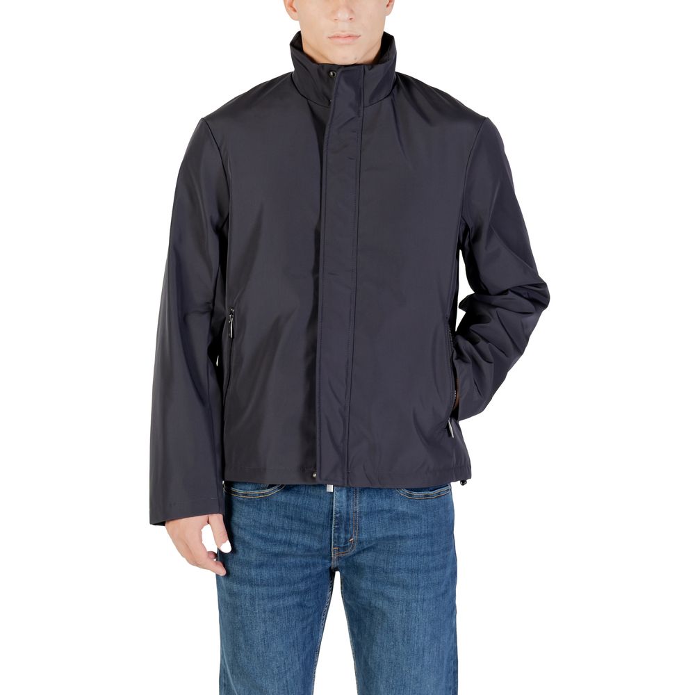 Veste longue en polyester bleu Armani Exchange