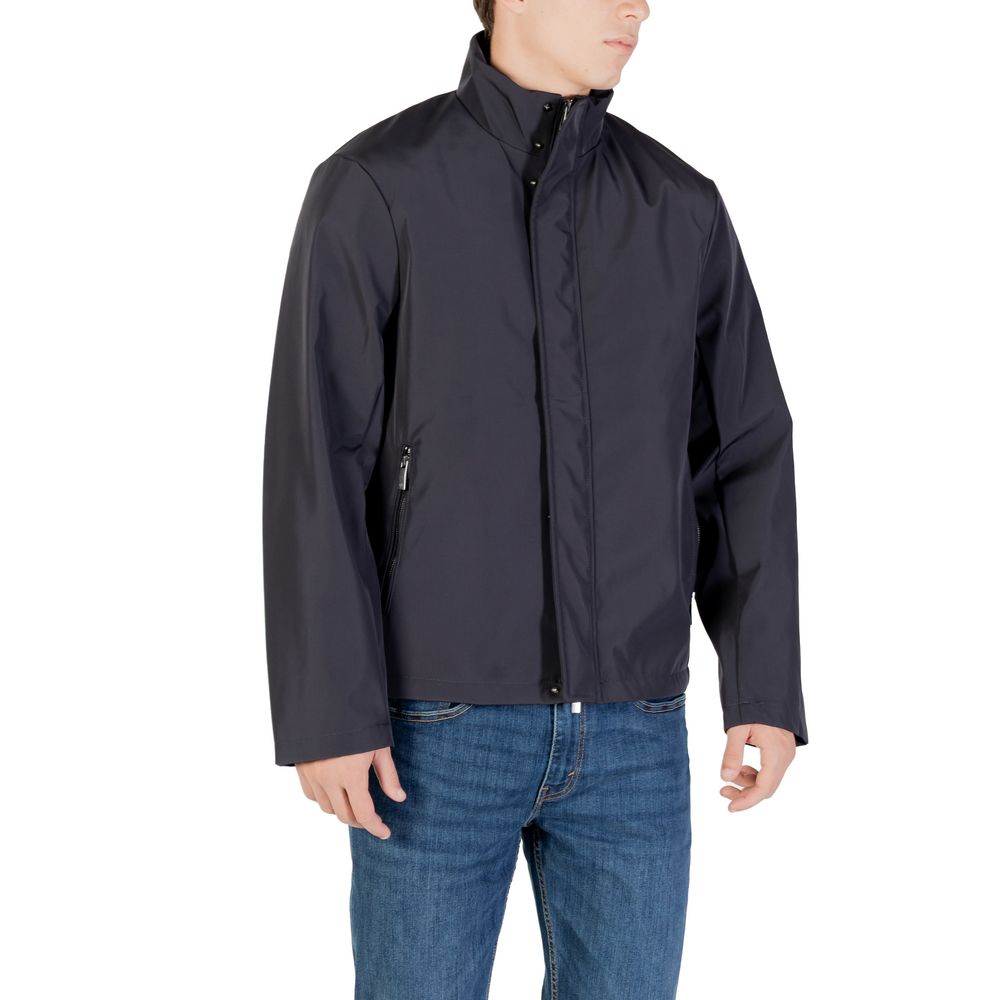 Veste longue en polyester bleu Armani Exchange