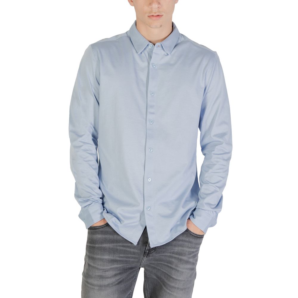 Only & Sons ONSROBIN Blue Cotton Dress Shirt for Men