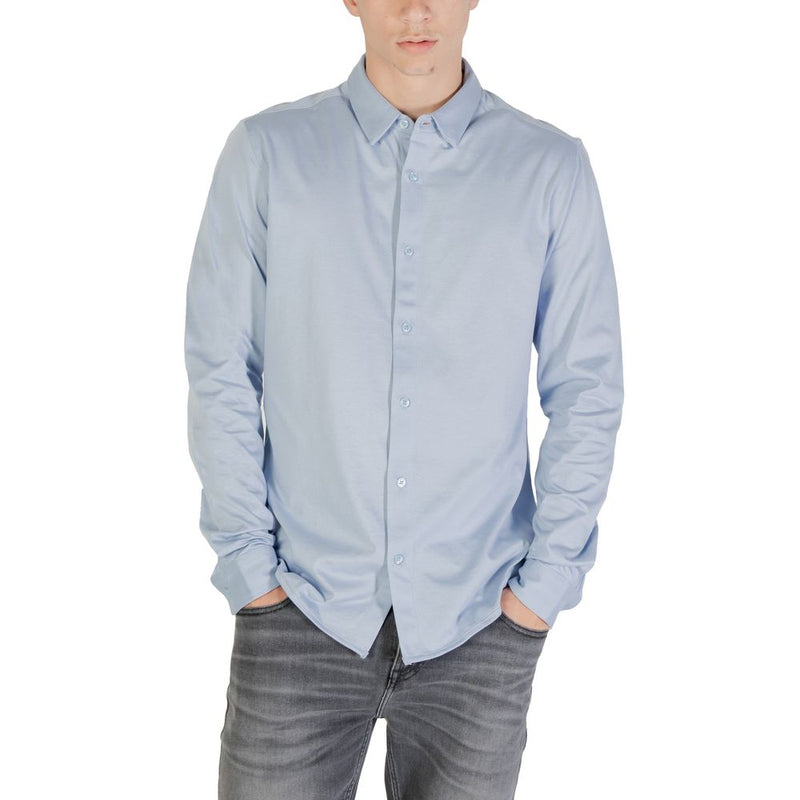 Only & Sons ONSROBIN Blue Cotton Dress Shirt for Men