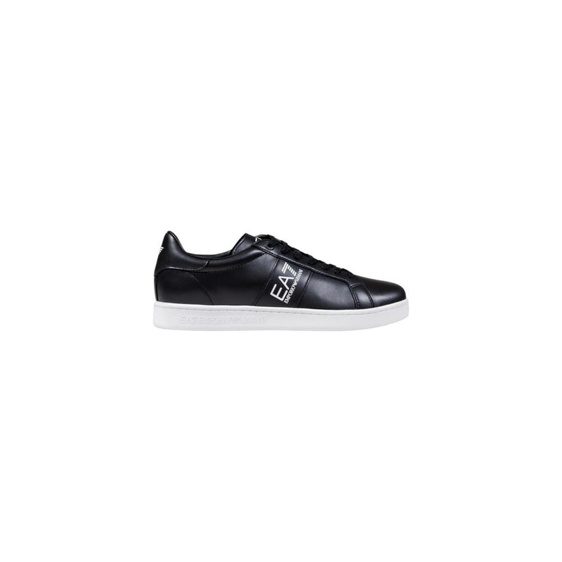 EA7 Emporio Armani Black and White Leather Sneakers for Men