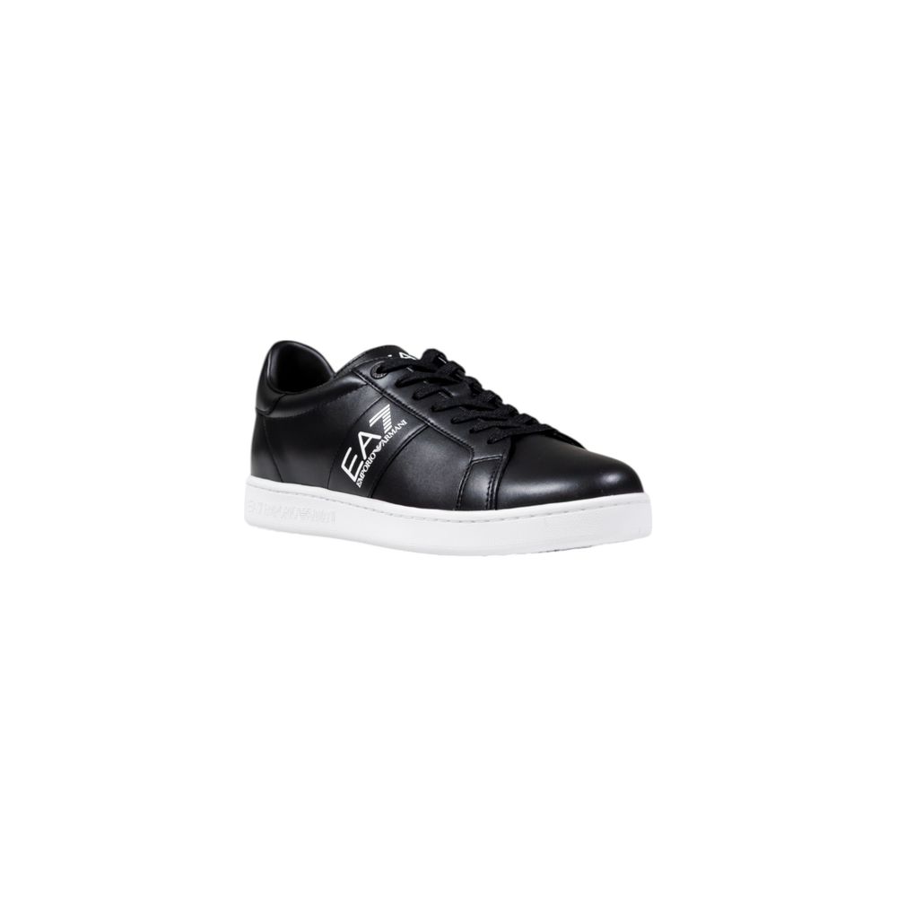 EA7 Emporio Armani Black and White Leather Sneakers for Men