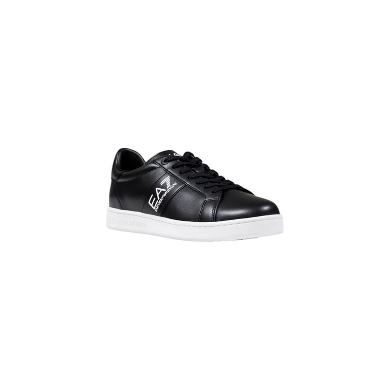 EA7 Emporio Armani Black and White Leather Sneakers for Men