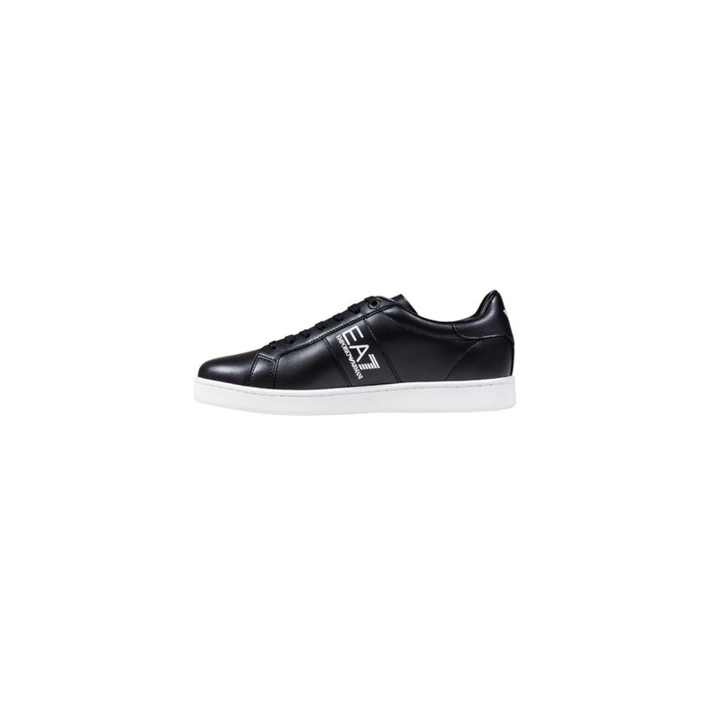 EA7 Emporio Armani Black and White Leather Sneakers for Men