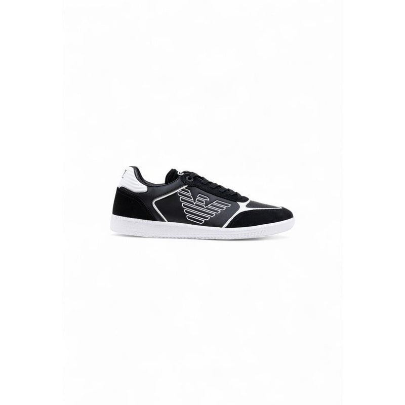 EA7 Emporio Armani Sneakers en Cuir Noir et Blanc pour Hommes