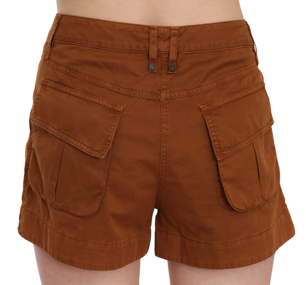 Shorts en jean mini taille mi-hauteur en coton marron de PLEIN SUD