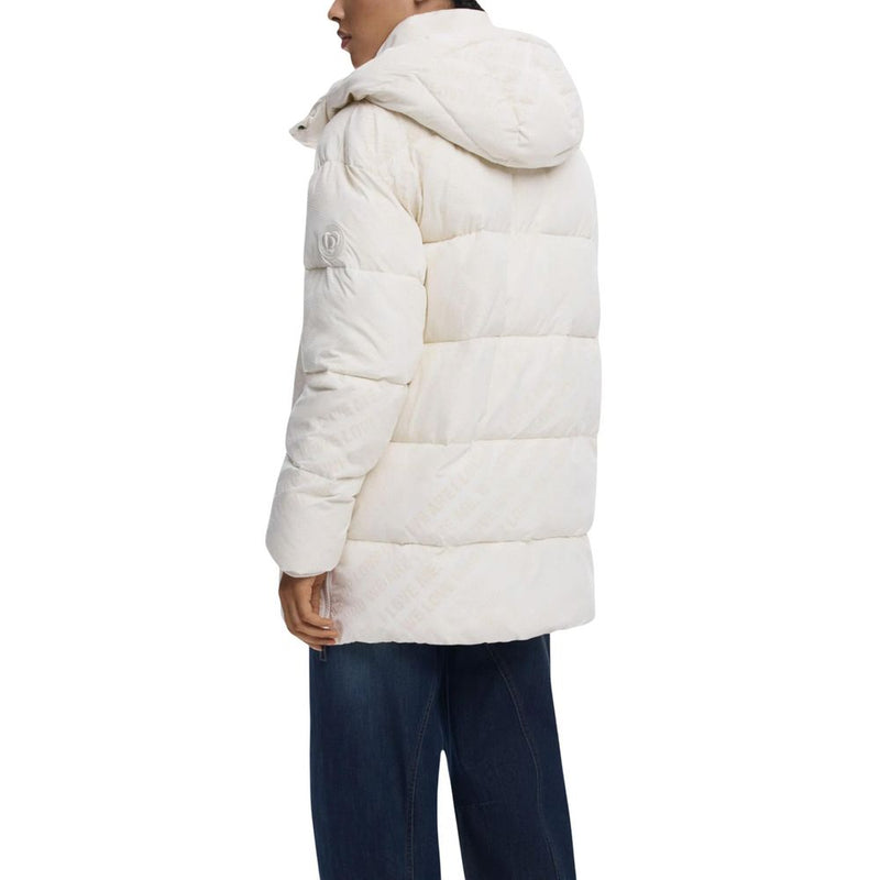 Desigual PADDED_CADERA_FLOCK Manteau en Polyester Crème pour Femme
