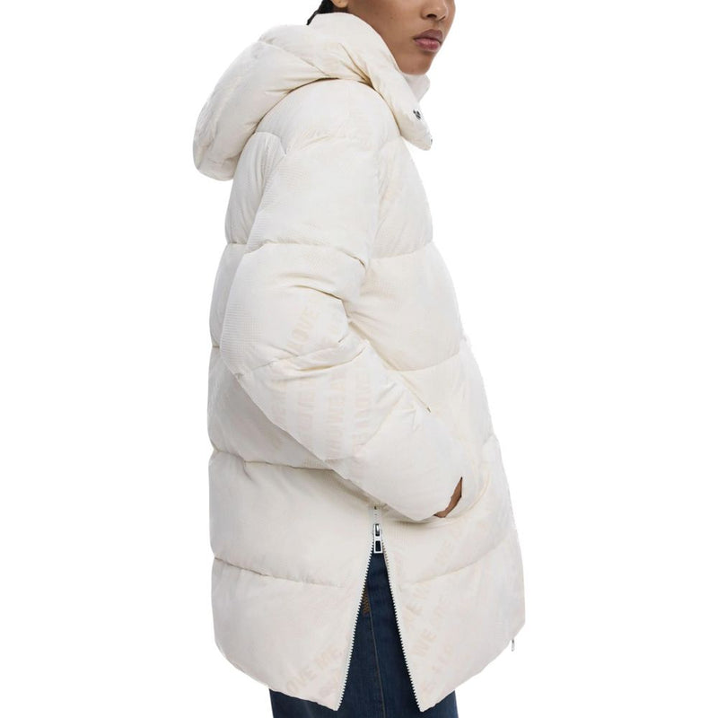 Desigual PADDED_CADERA_FLOCK Manteau en Polyester Crème pour Femme