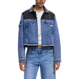 Desigual CHAQ_CONSTRAS Blue Cotton Denim Jacket for Women
