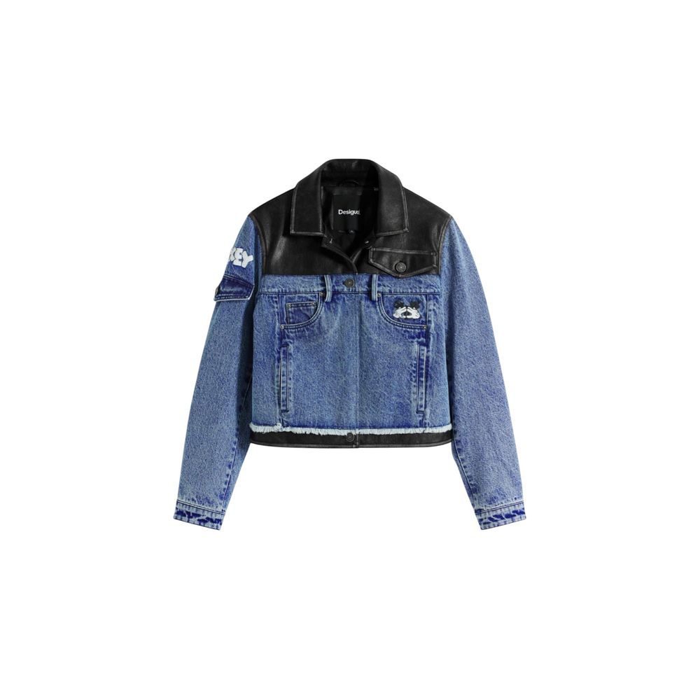 Desigual CHAQ_CONSTRAS Blue Cotton Denim Jacket for Women