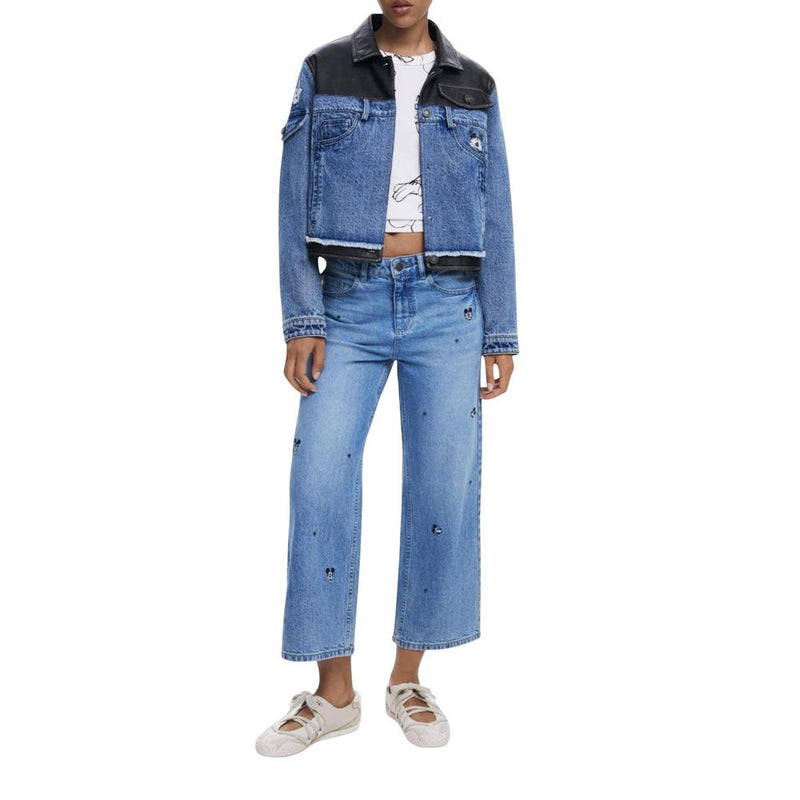 Desigual CHAQ_CONSTRAS Blue Cotton Denim Jacket for Women