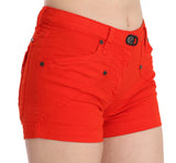 PLEIN SUD Mini-jupe en jean coton taille mi-hauteur, couleur orange