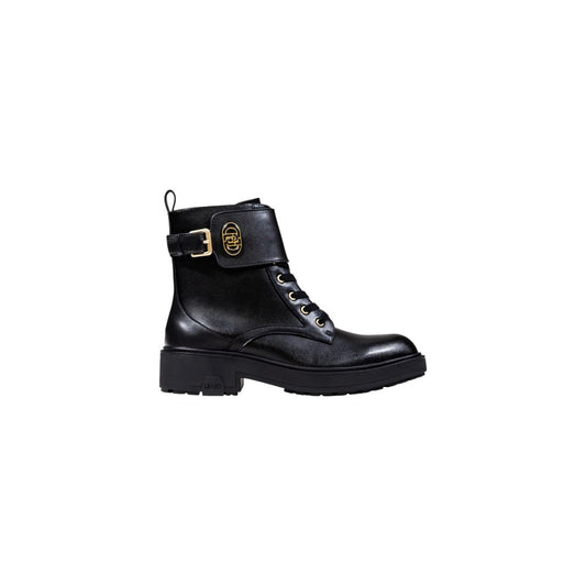 Liu Jo Black Artificial Leather Lace-Up Combat Boots
