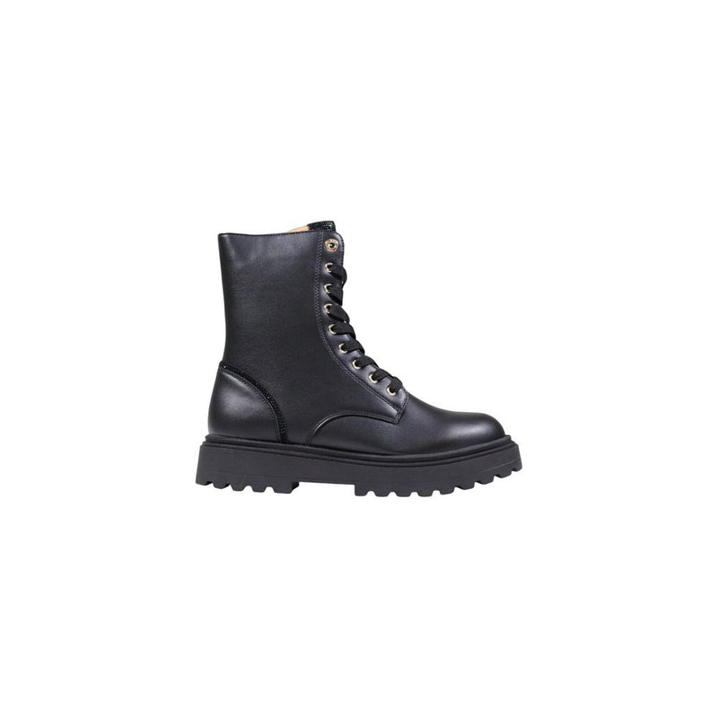 Alviero Martini Prima Classe Black Polyurethane Lace-Up Boots