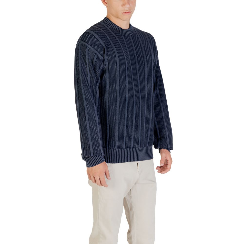 Sweat-shirt en coton bleu Hugo Boss