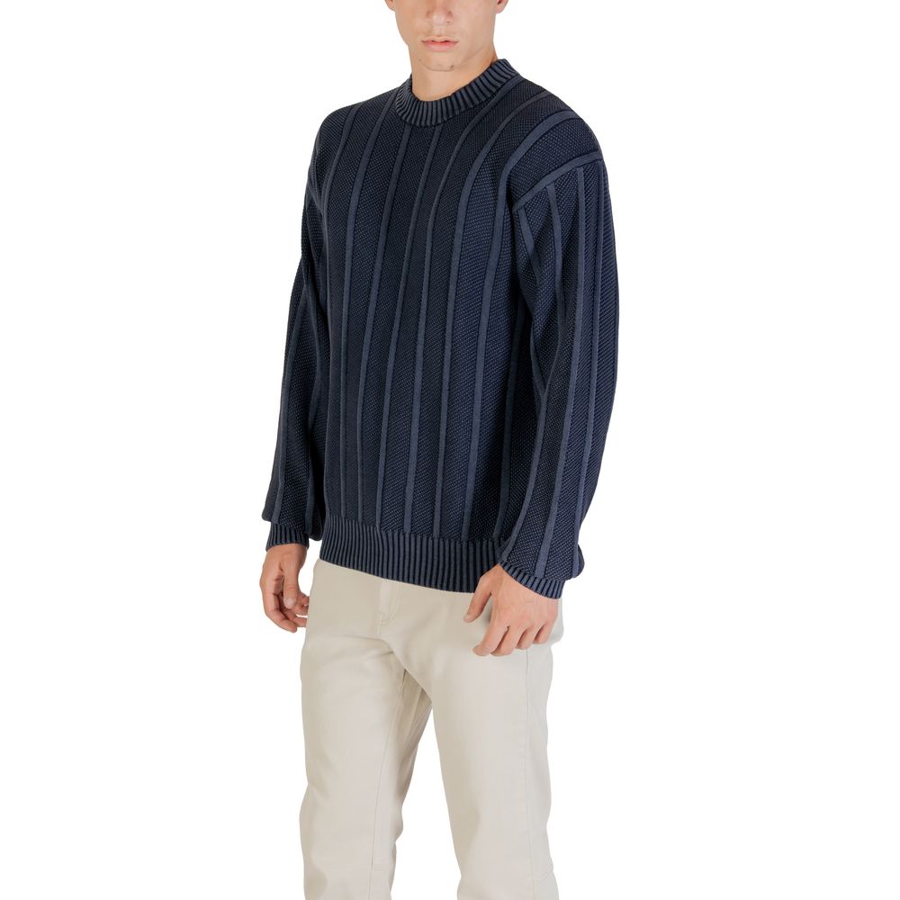 Sweat-shirt en coton bleu Hugo Boss