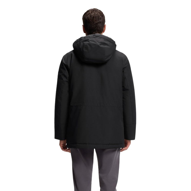 Veste longue Hugo Boss noire en polyester