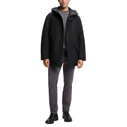 Veste longue Hugo Boss noire en polyester