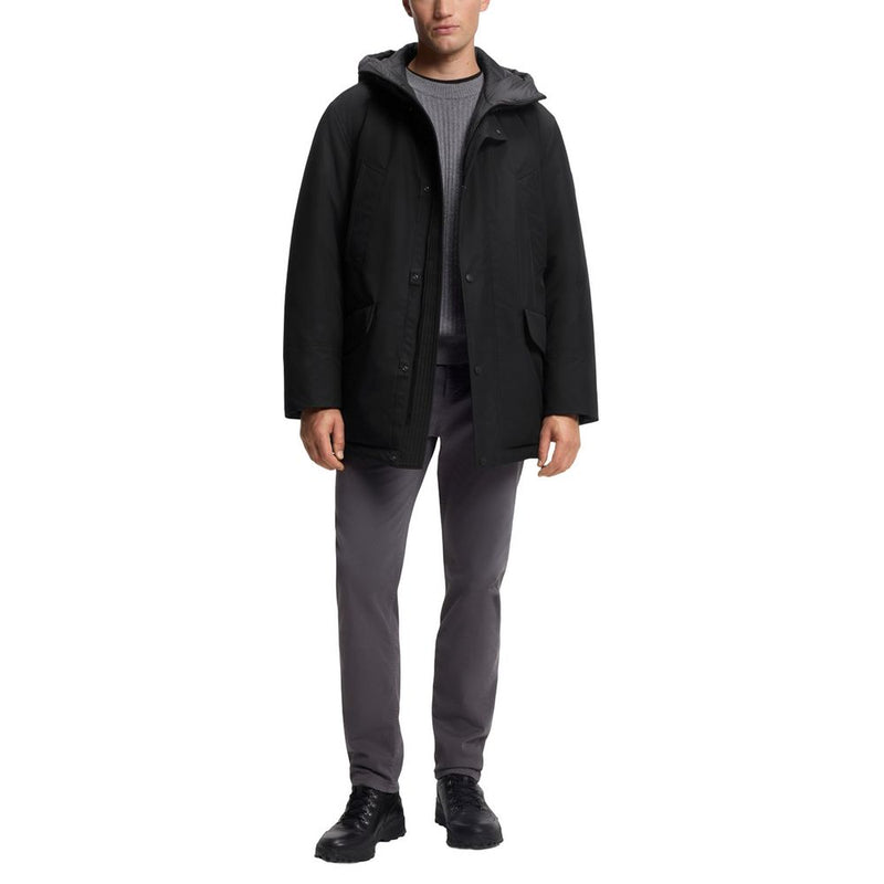 Veste longue Hugo Boss noire en polyester