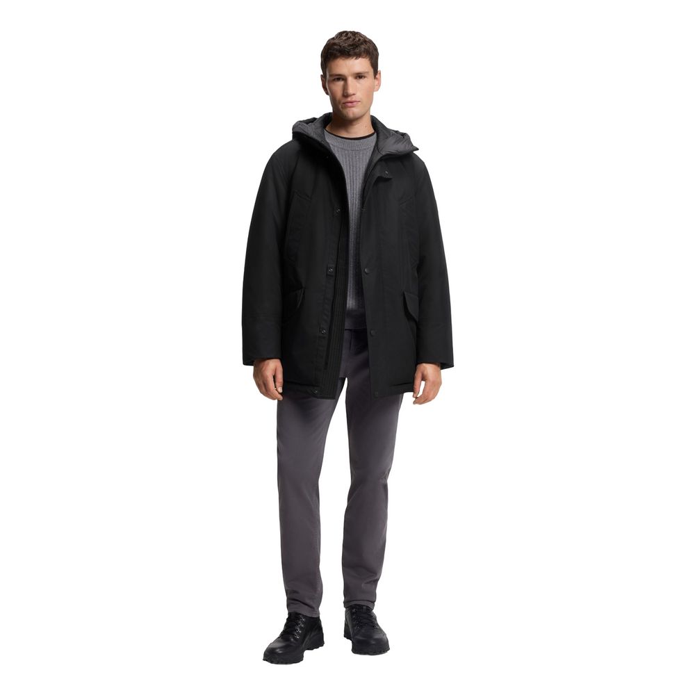 Veste longue Hugo Boss noire en polyester