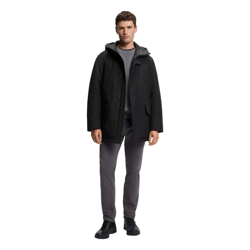 Veste longue Hugo Boss noire en polyester