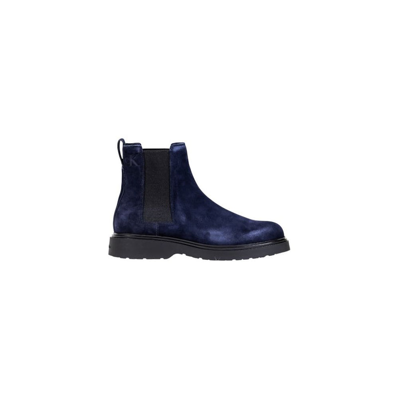 Calvin Klein Jeans Blue Suede Leather Chelsea Boots for Men