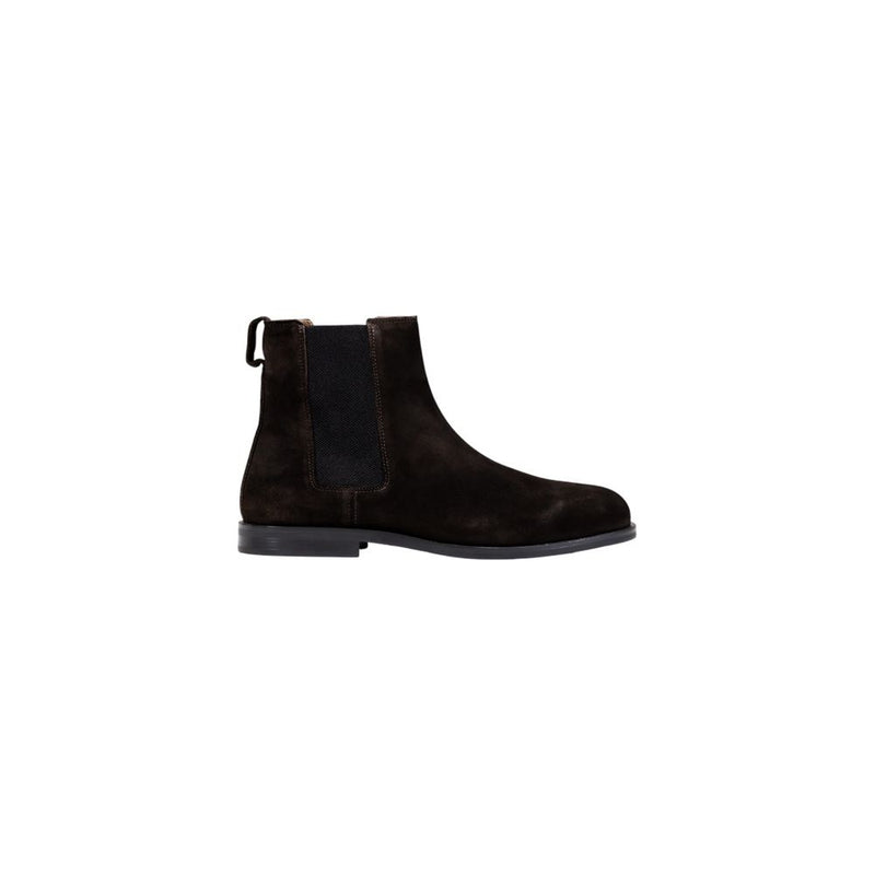 Calvin Klein Brown Suede Leather Chelsea Boots for Men