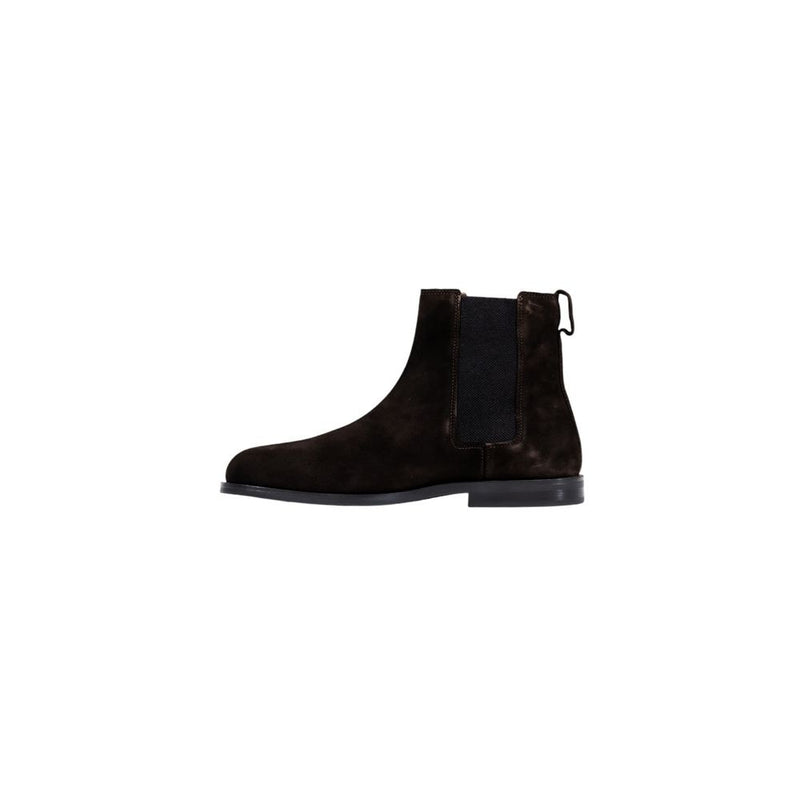 Calvin Klein Brown Suede Leather Chelsea Boots for Men