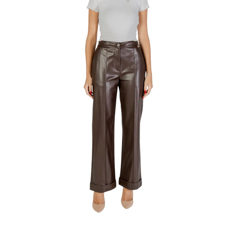 Liu Jo PANT.SPALMATO MF5069 E0624 Femme Trousers en Polyester Marron