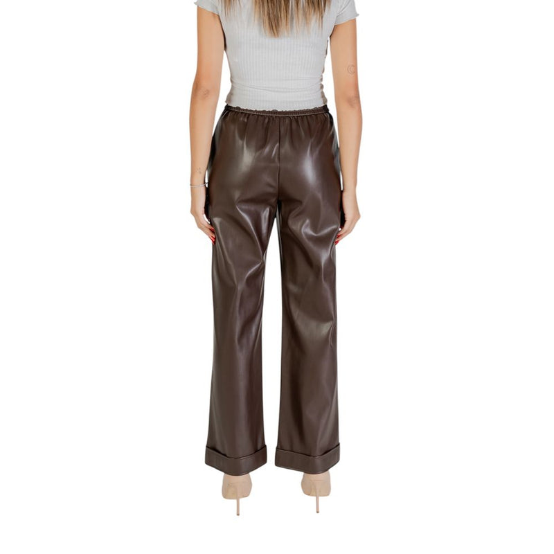 Liu Jo PANT.SPALMATO MF5069 E0624 Femme Trousers en Polyester Marron