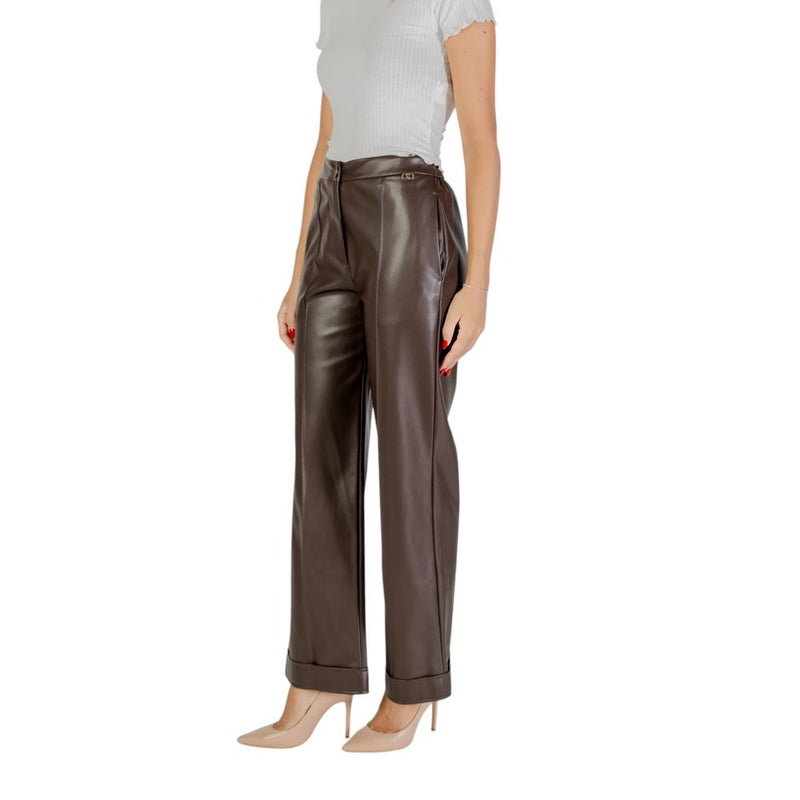 Liu Jo PANT.SPALMATO MF5069 E0624 Femme Trousers en Polyester Marron