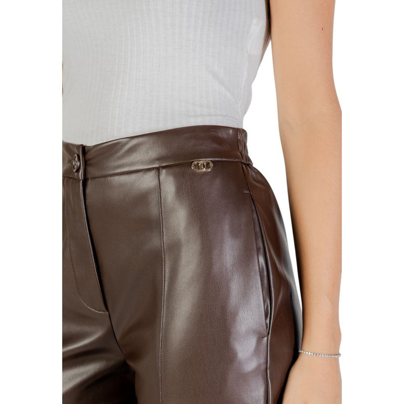 Liu Jo PANT.SPALMATO MF5069 E0624 Femme Trousers en Polyester Marron