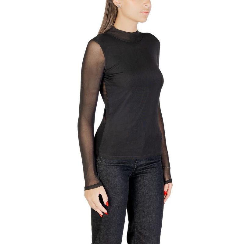 Only Onlerica Life Mesh L/S Top - Stylish Black Eco-Friendly Shirt