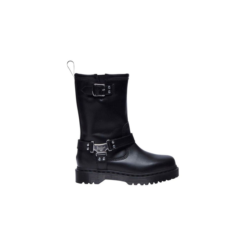 Dr. Martens Anistone Hi Wanama Black Leather Lace-Up Boots