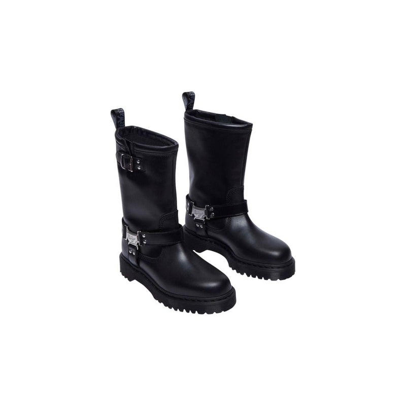 Dr. Martens Anistone Hi Wanama Black Leather Lace-Up Boots
